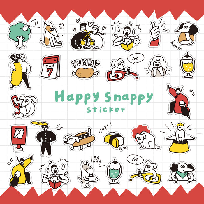 Mind Wave Happy Snappy Clear Sticker - Red 82132