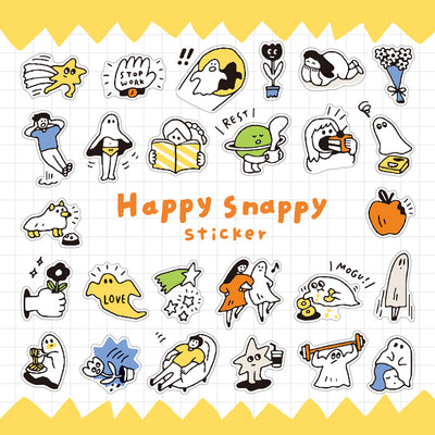 Mind Wave Happy Snappy Clear Sticker - Yellow 82133