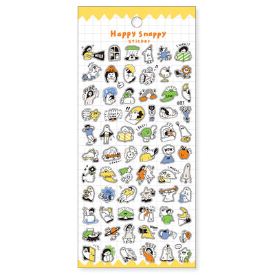 Mind Wave Happy Snappy Clear Sticker - Yellow 82133