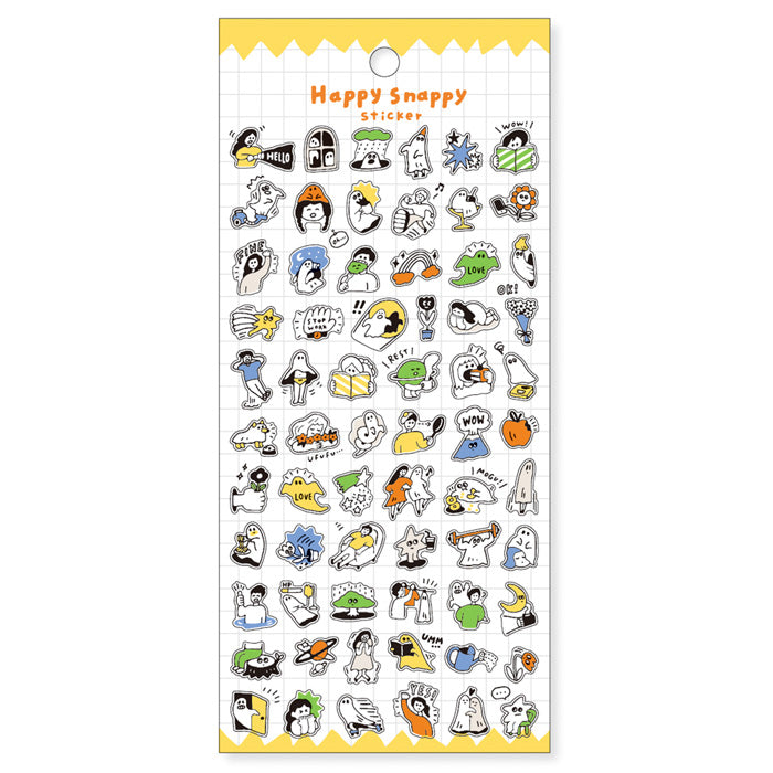 Mind Wave Happy Snappy Clear Sticker - Yellow 82133