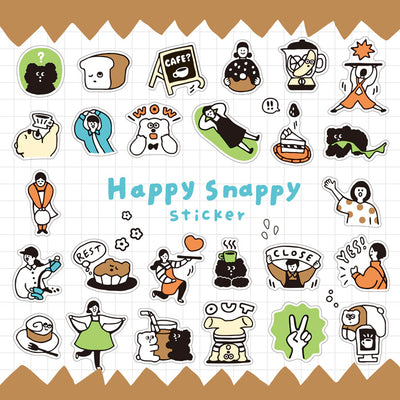 Mind Wave Happy Snappy Clear Sticker - Brown 82134