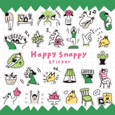 Mind Wave Happy Snappy Clear Sticker - Green 82135