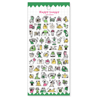 Mind Wave Happy Snappy Clear Sticker - Green 82135