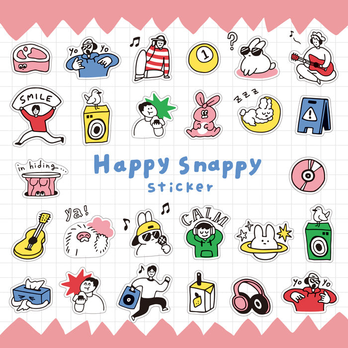 Mind Wave Happy Snappy Clear Sticker - Pink 82136