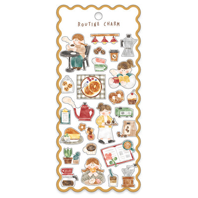 Mind Wave Routine Charm Clear Sticker - Cafe 82186