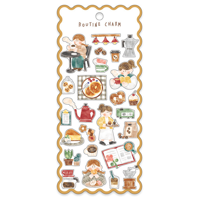 Mind Wave Routine Charm Clear Sticker - Cafe 82186