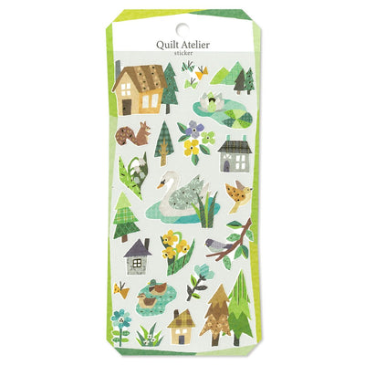 Mind Wave Quilt Atelier Gold Foil Sticker - House Near the Lake 82423