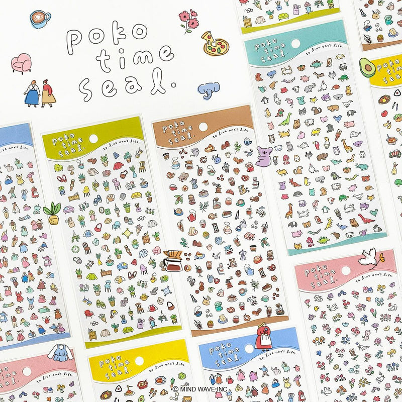 Mind Wave Poko Time Clear Sticker - Coffee