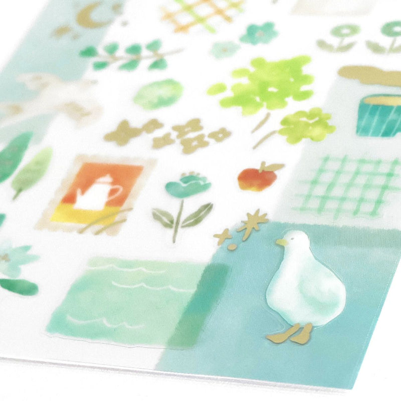 Mind Wave Dewdrop Gold Foil Clear Sticker - Green 82436