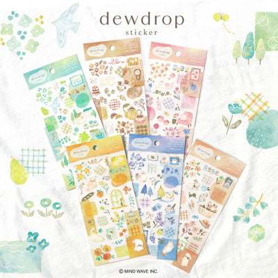 Mind Wave Dewdrop Gold Foil Clear Sticker - Beige
