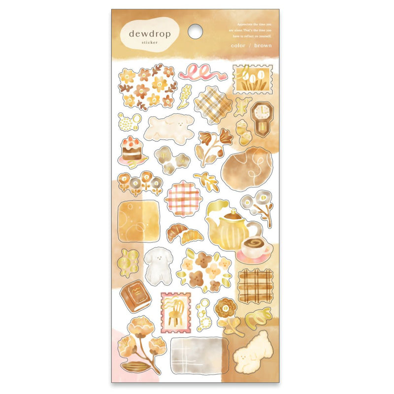 Mind Wave Dewdrop Gold Foil Clear Sticker - Brown 82437