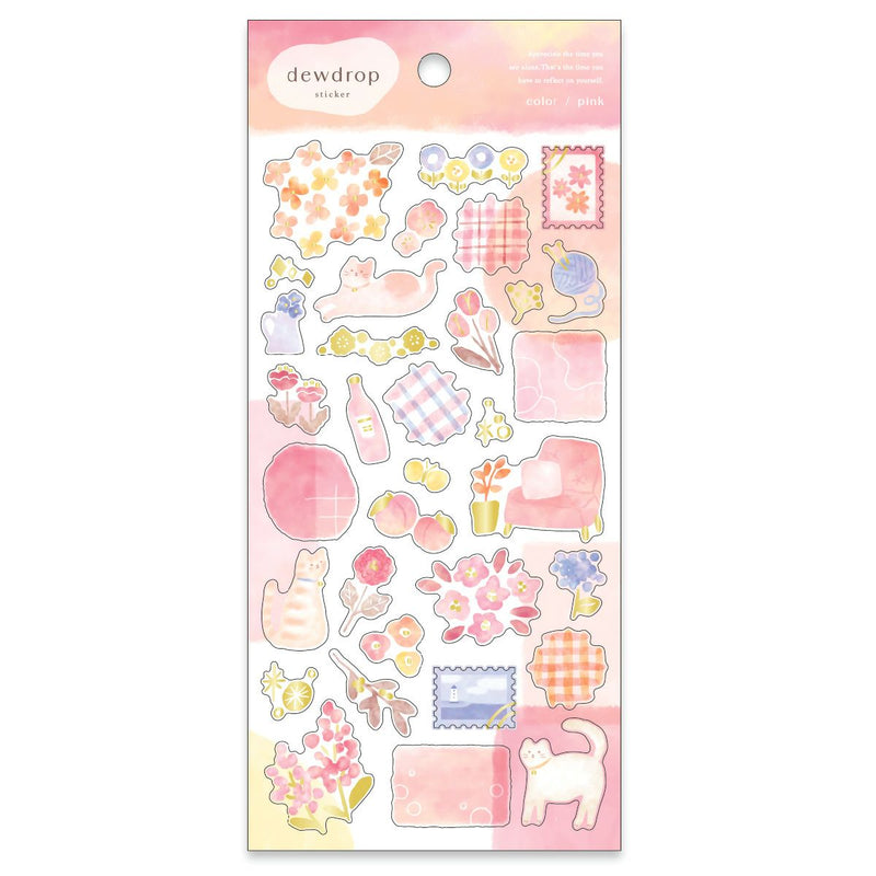 Mind Wave Dewdrop Gold Foil Clear Sticker - Pink 82438