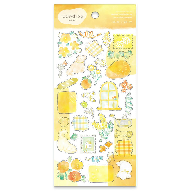 Mind Wave Dewdrop Gold Foil Clear Sticker - Yellow 82439