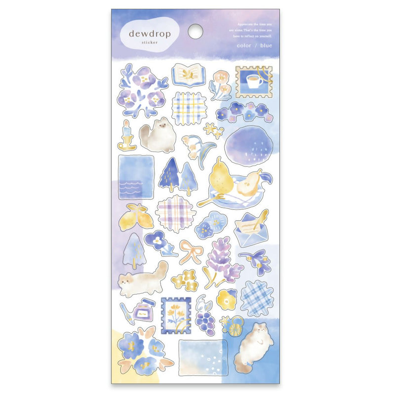 Mind Wave Dewdrop Gold Foil Clear Sticker - Blue 82440