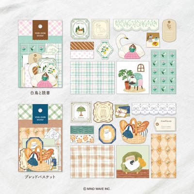 Mind Wave YORI-DORI Sticker Flakes - Swan and Reading