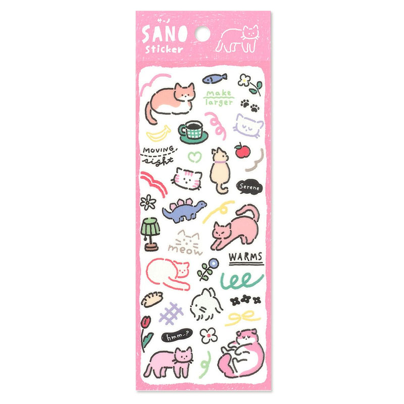Mind Wave SANO Pukumori Sticker - Neko 82564