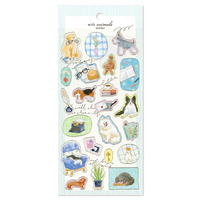 Mind Wave with Animals Gold Foil Clear Sticker - Dog 82570