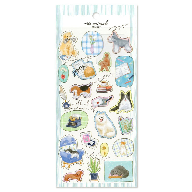 Mind Wave with Animals Gold Foil Clear Sticker - Dog 82570