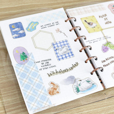 Mind Wave with Animals Gold Foil Clear Sticker - Swan 82574