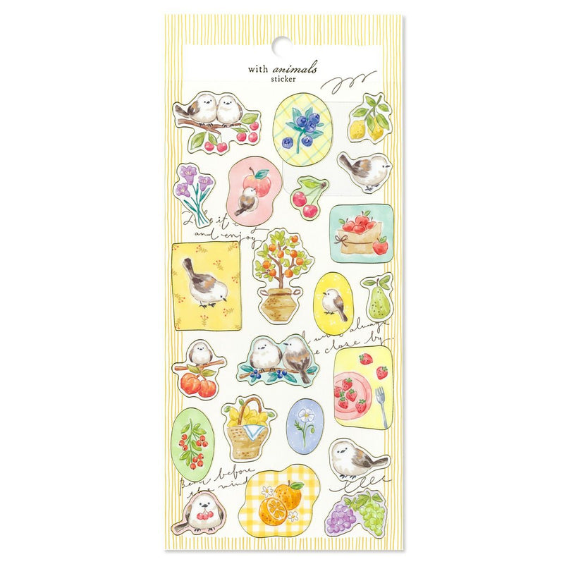 Mind Wave with Animals Gold Foil Clear Sticker - Shimaenaga 82575