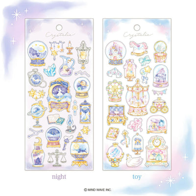 Two sheets of decorative stickers with pastel-colored designs on a white background.