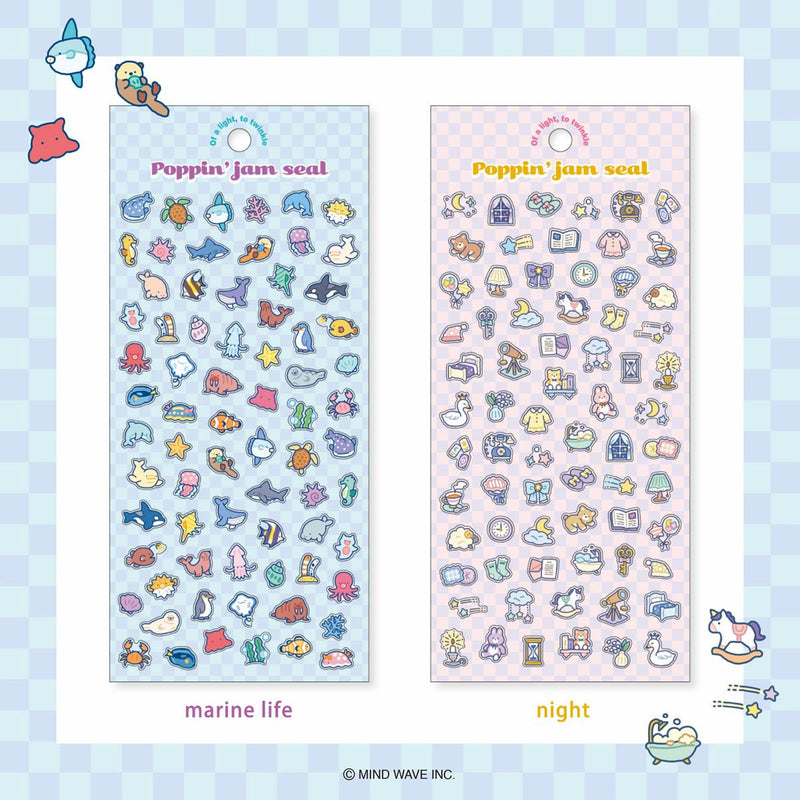 Two sheets of stickers labeled &