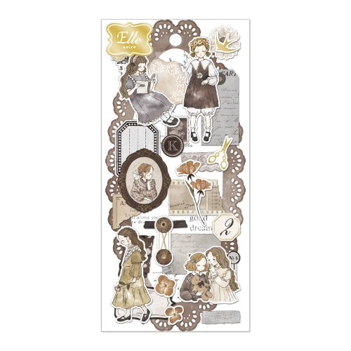 Qlia Elle Noire Gold Foil Sticker - Brown 91067