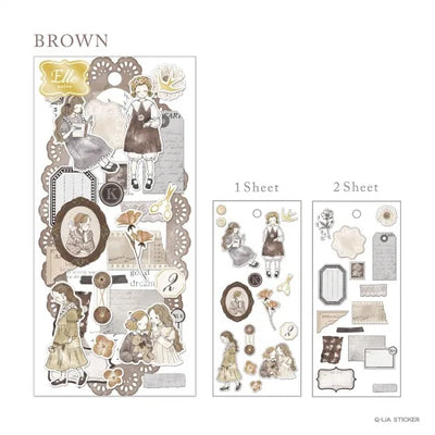 Qlia Elle Noire Gold Foil Sticker - Brown 91067