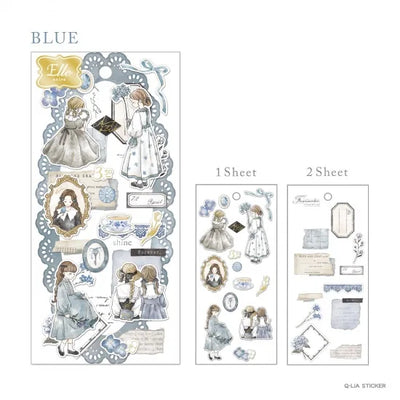 Qlia Elle Noire Gold Foil Sticker - Blue 91069