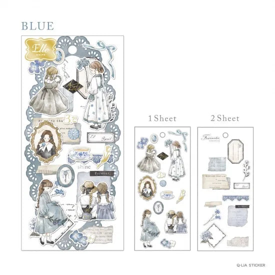 Qlia Elle Noire Gold Foil Sticker - Blue 91069