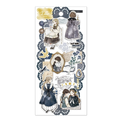 Qlia Elle Noire Gold Foil Sticker - Navy Blue 91070