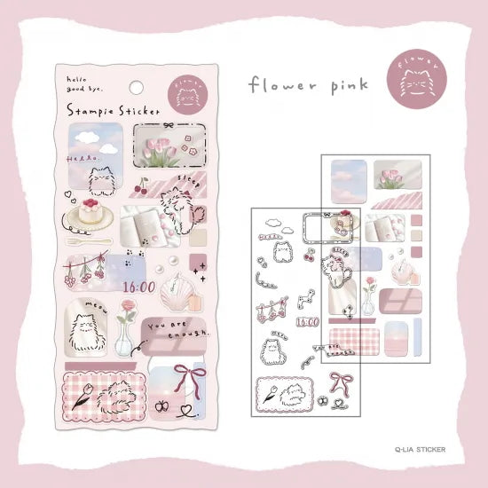 Qlia Stampie Sticker - Flower Pink 91088