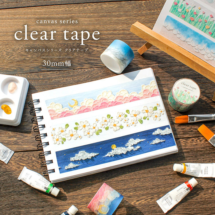 Mind Wave Canvas Series Clear PET Tape - White Flower