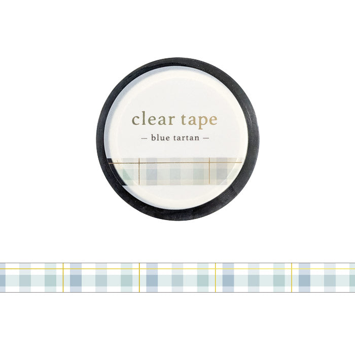Mind Wave Gold Foil Skinny Clear PET Tape - Blue Tartan 95294
