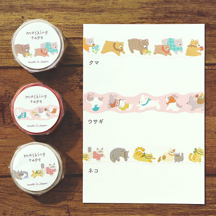 Mind Wave Hokkori Die Cut Washi Tape - Rabbit