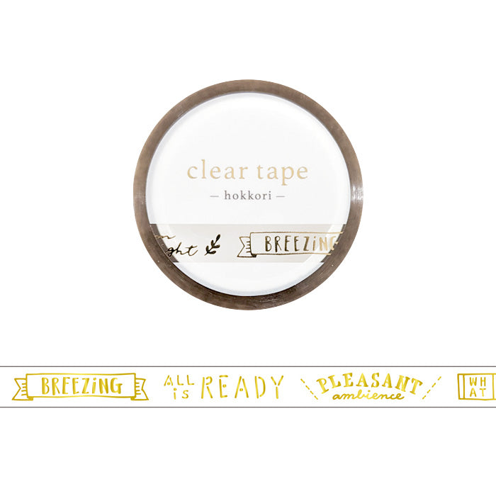 Mind Wave Gold Foil Skinny Clear PET Tape - Hokkori Moji 95417