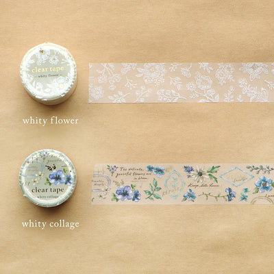 Mind Wave Gold Foil Clear PET Tape - Whity Flower