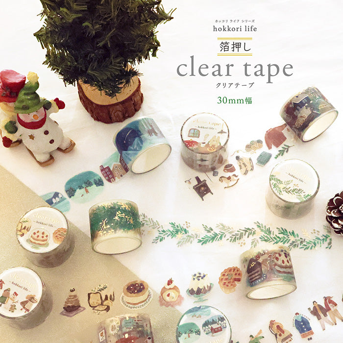 Mind Wave Hokkori Life Gold Foil Clear PET Tape - Winter Items