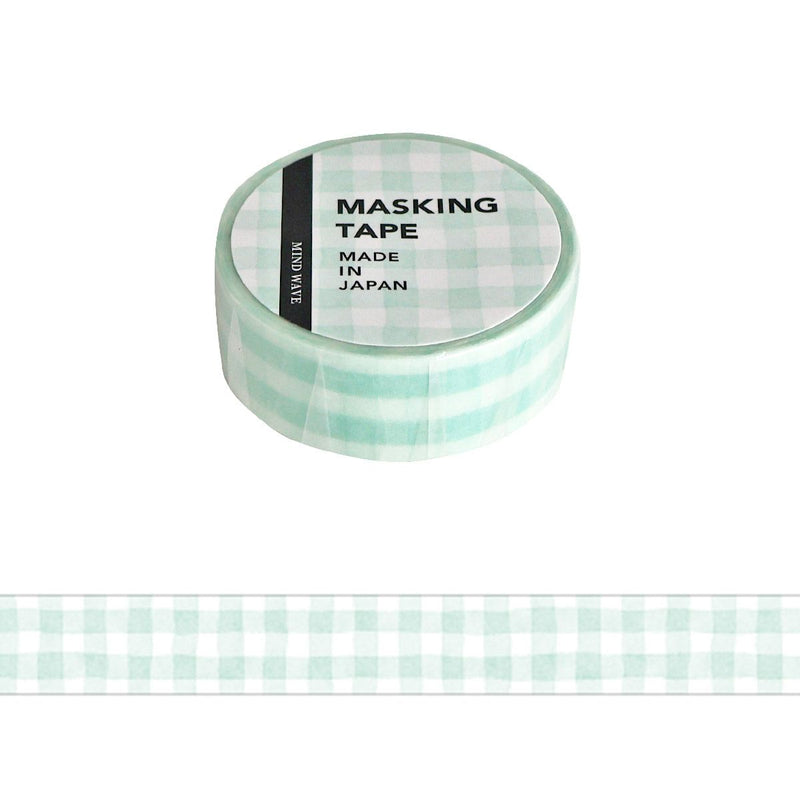Roll of green checkered masking tape with &