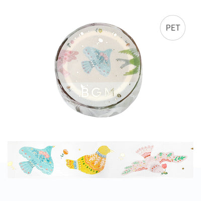 BGM Gold Foil Clear PET Tape - Bird Embroidery BM-CDG002