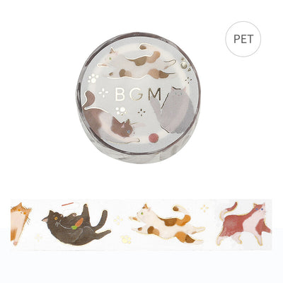 BGM Gold Foil Clear PET Tape - Cats BM-CDG003