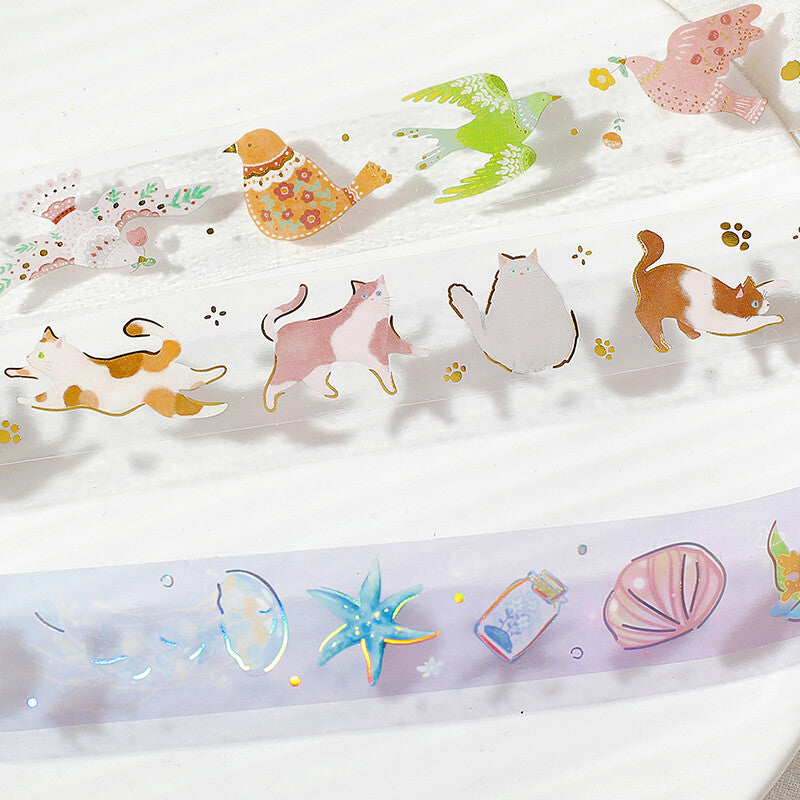 BGM Holographic Foil Clear PET Tape - Ocean