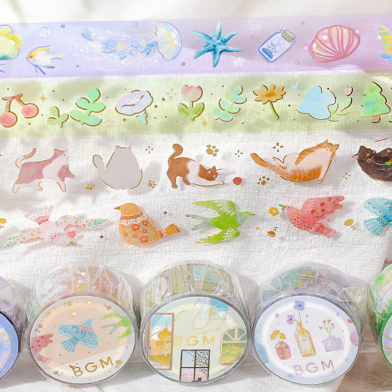 BGM Holographic Foil Clear PET Tape - Ocean