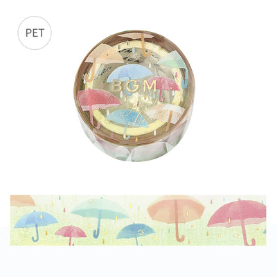 BGM Summer Limited Edition Gold Foil Clear PET Tape - Colorful Umbrellas BM-CLN013