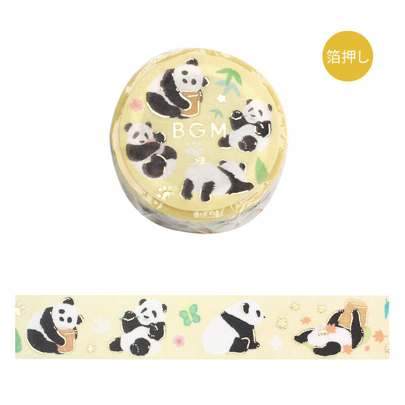 BGM Gold Foil Washi Tape - Panda Paradise BM-LGCA105