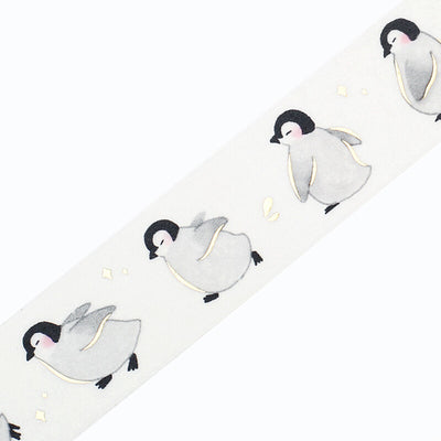 BGM Gold Foil Washi Tape - Running Penguin BM-LGCA106