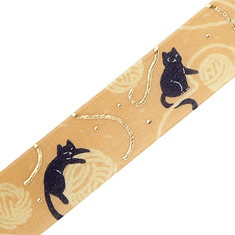 BGM Gold Foil Washi Tape - Cat and Yarn BM-LGCA123