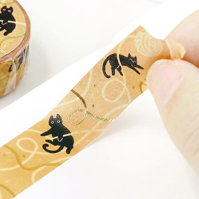 BGM Gold Foil Washi Tape - Cat and Yarn BM-LGCA123