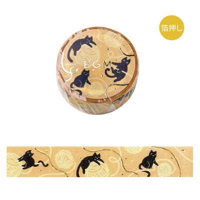 BGM Gold Foil Washi Tape - Cat and Yarn BM-LGCA123