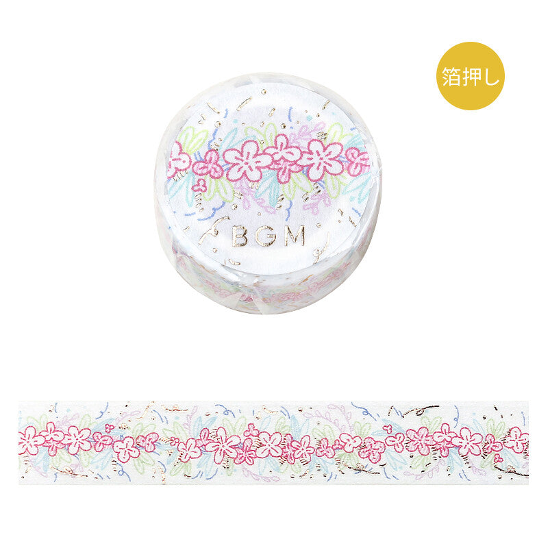 BGM Gold Foil Washi Tape - Flower Line BM-LGCA125